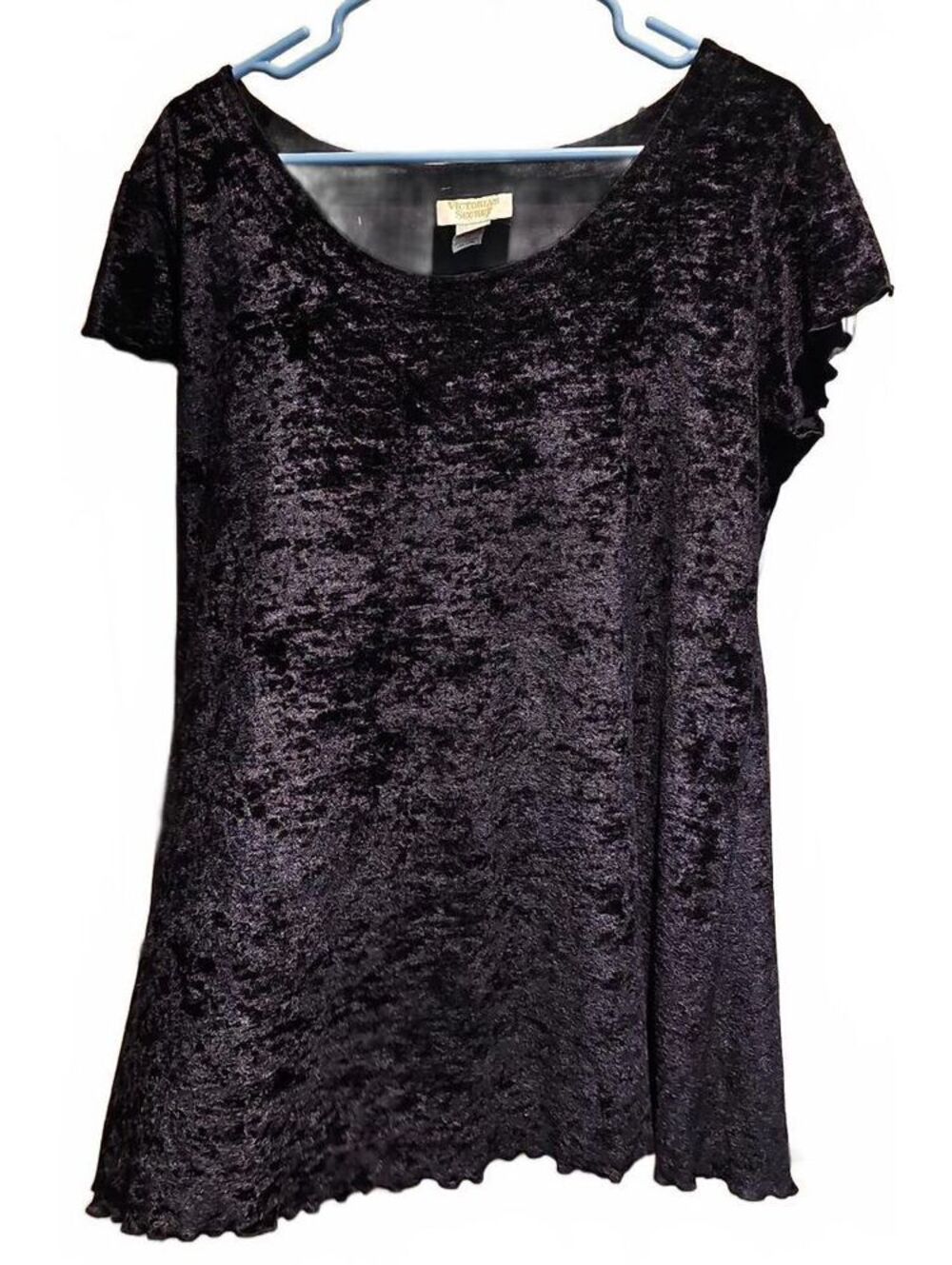 Victoria's Secret Velvet Mini Dress Medium Black Gold Label Vintage 90s Y2K